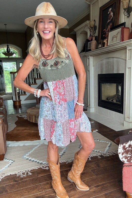 Homestitch Patchwork Dress