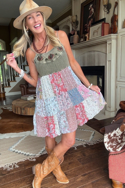 Homestitch Patchwork Dress
