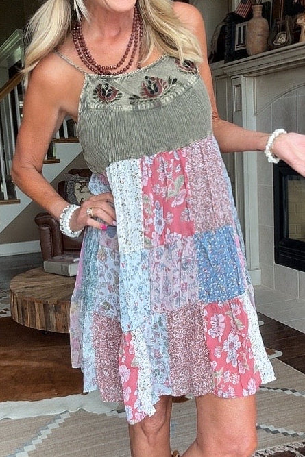 Homestitch Patchwork Dress