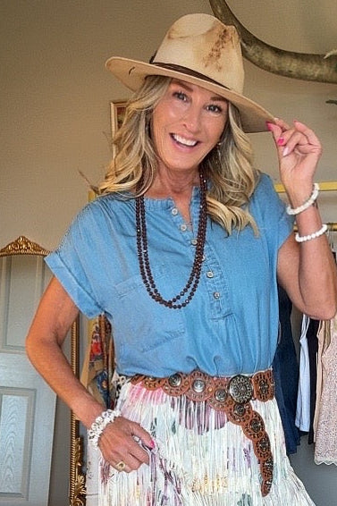 Easy Days Chambray Blouse