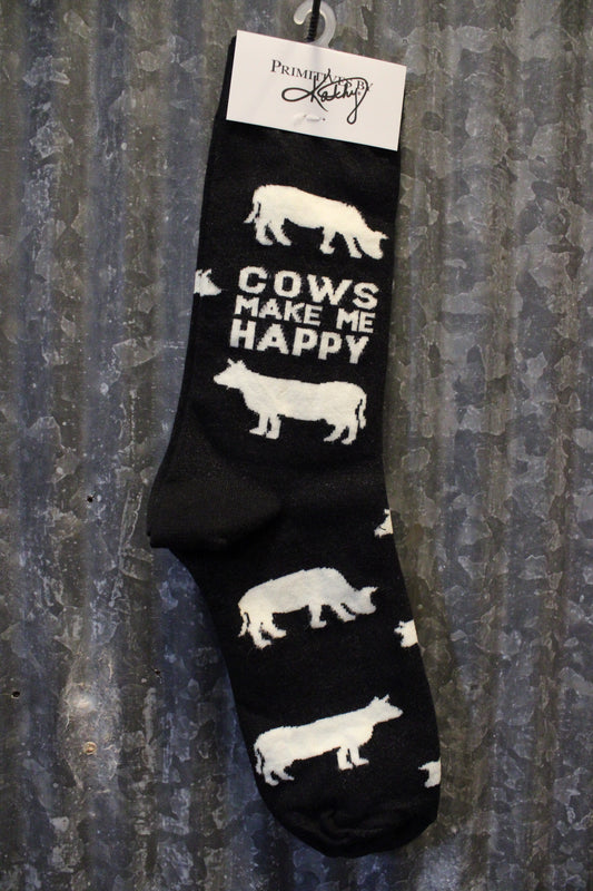Cows Make Me Happy Socks