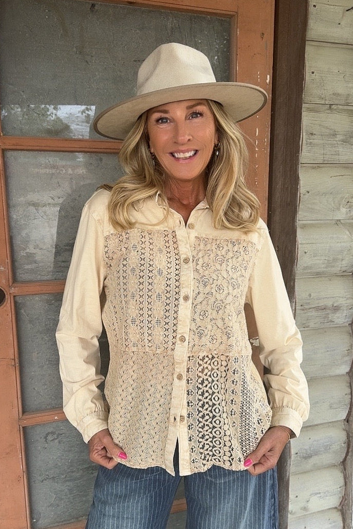 Heirloom Lace Latte Blouse