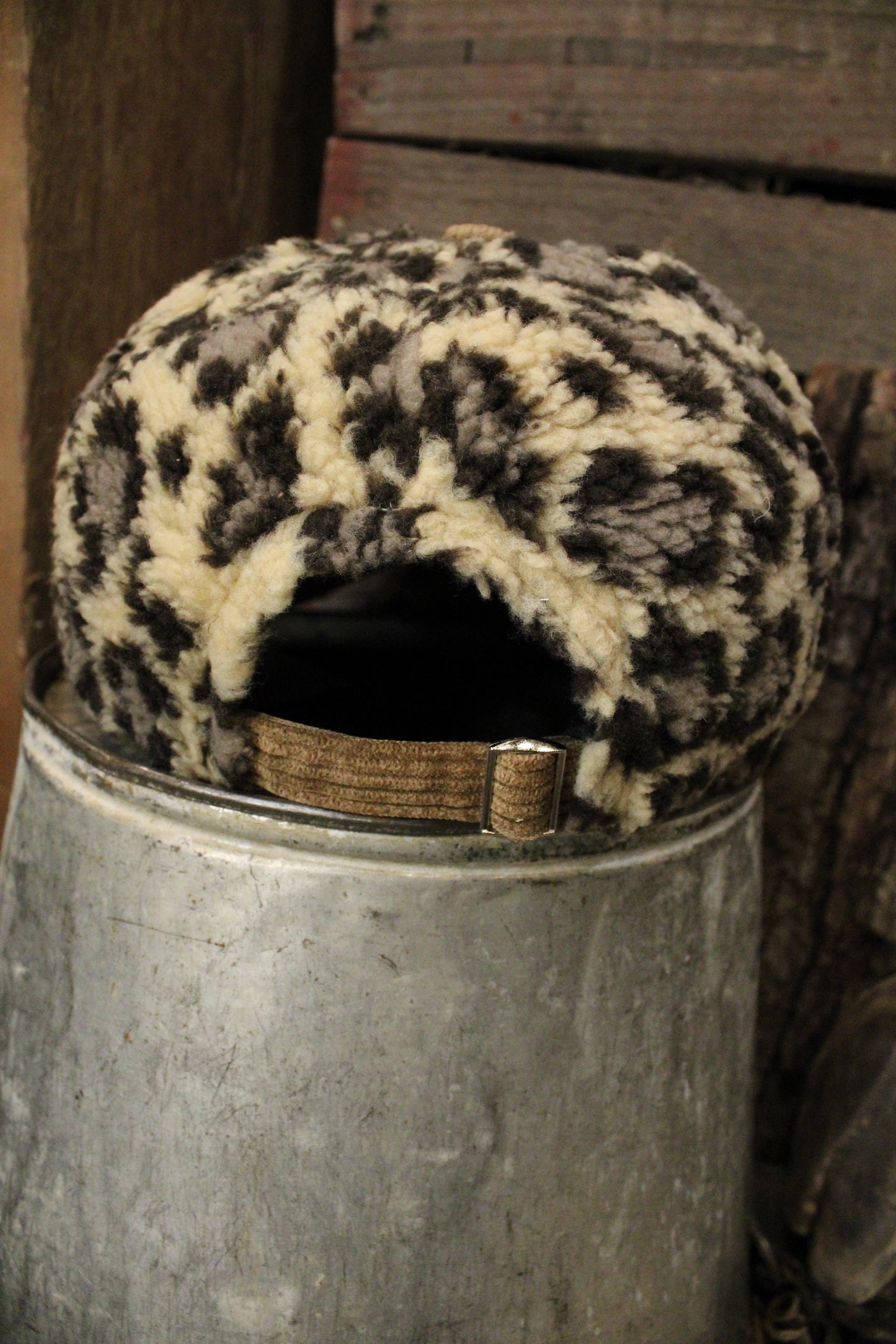 Animal Print And Corduroy Hat