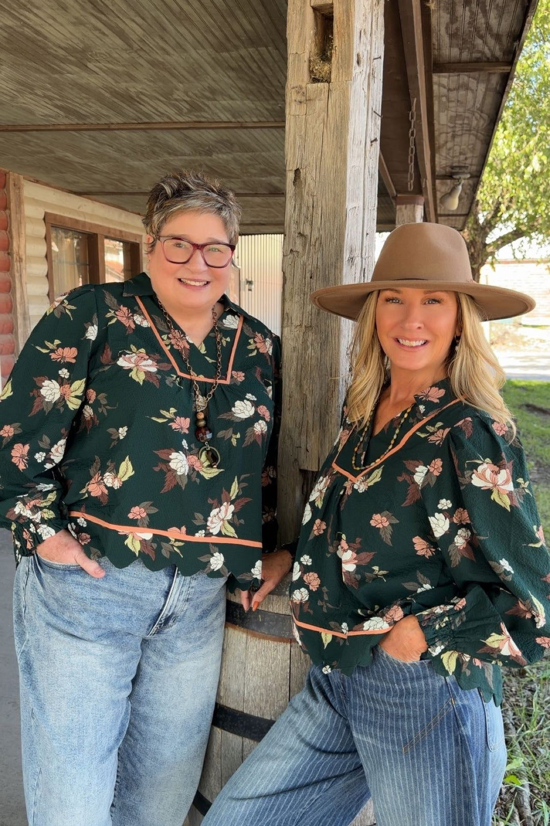 Deep Lagoon Floral Blouse