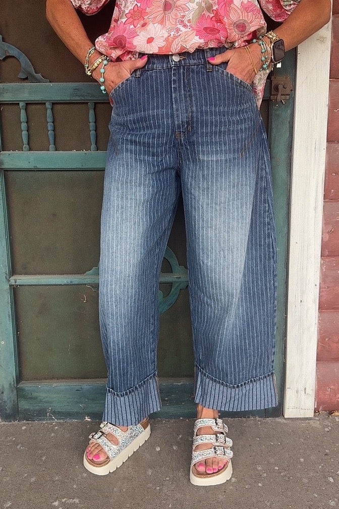 Park Avenue Denim Barrel Capris