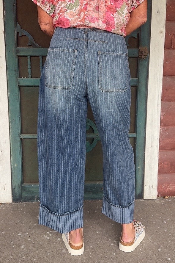 Park Avenue Denim Barrel Capris