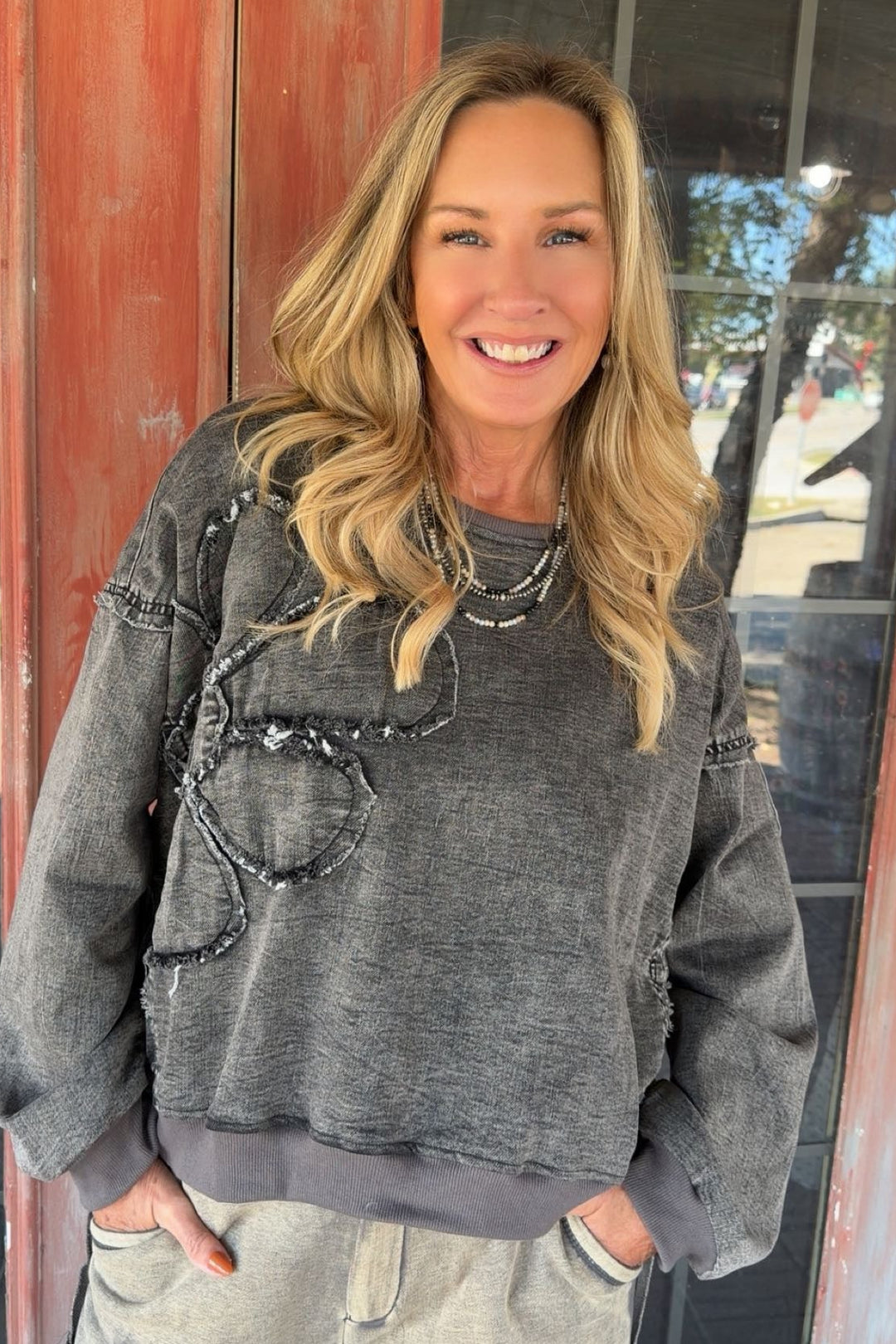 Midnight Daisy Sweatshirt Top
