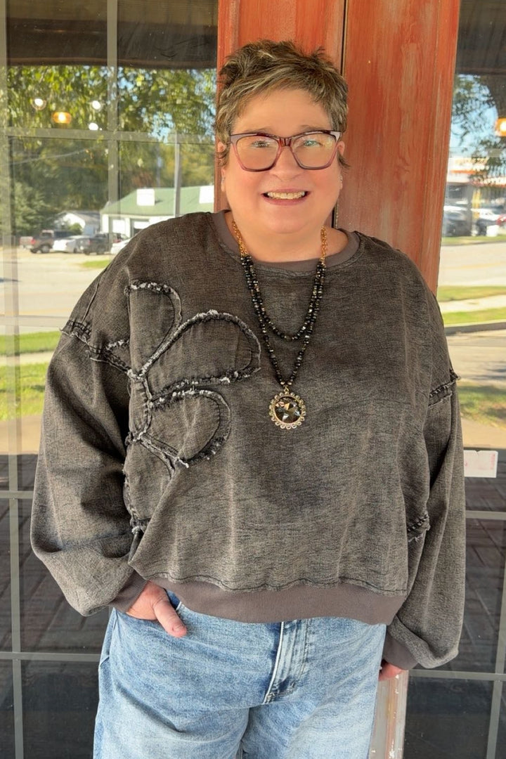 Midnight Daisy Sweatshirt Top