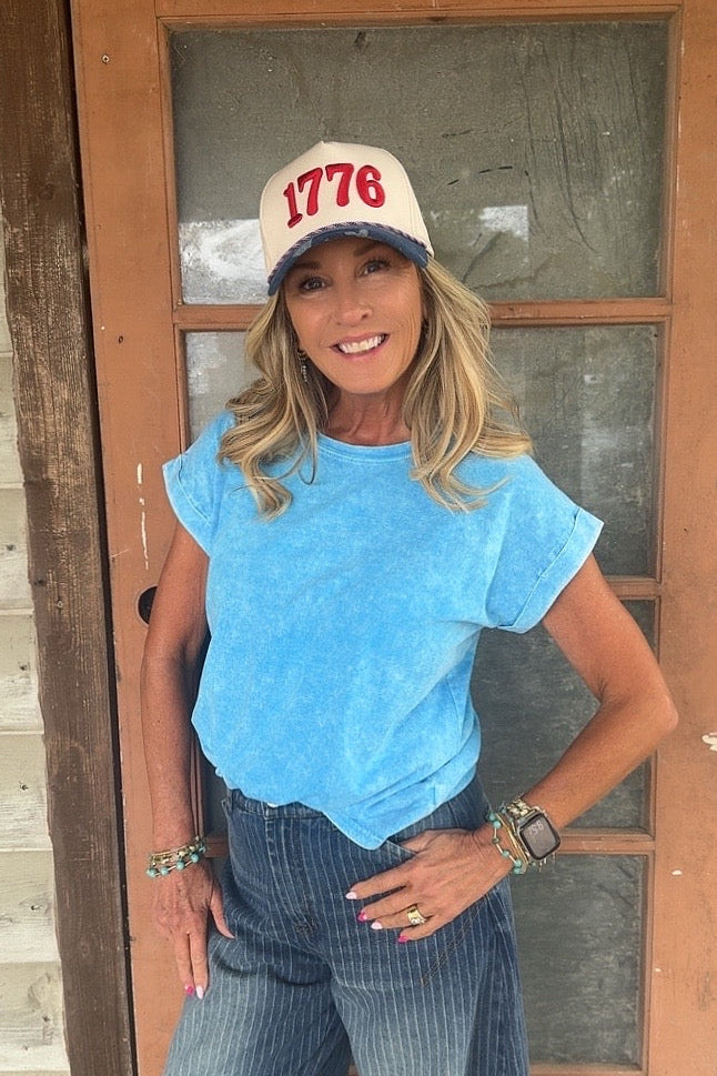 Cloud Soft Sky Blue Cotton Top