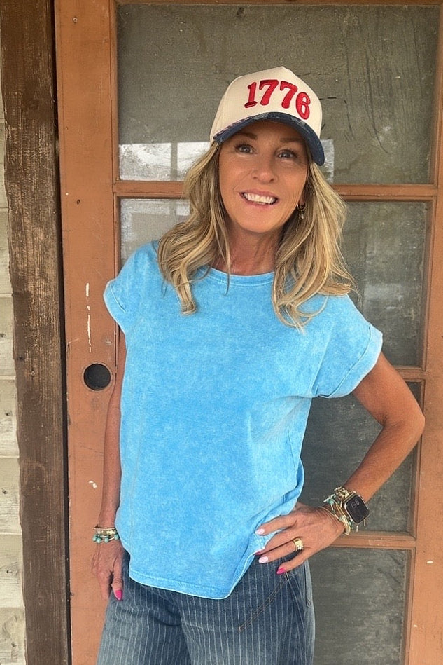 Cloud Soft Sky Blue Cotton Top