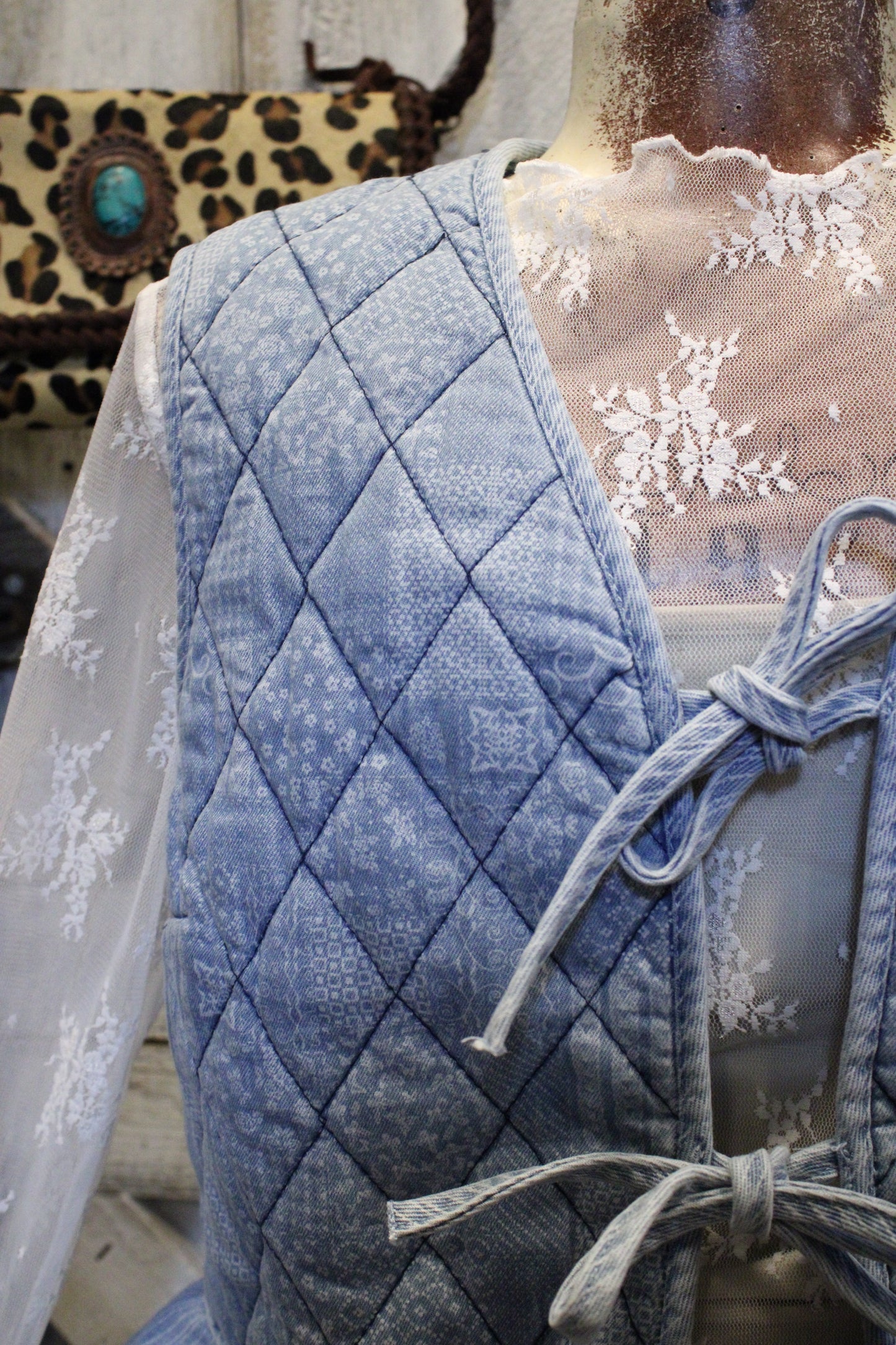 Tied And True Quilted Crop Vest