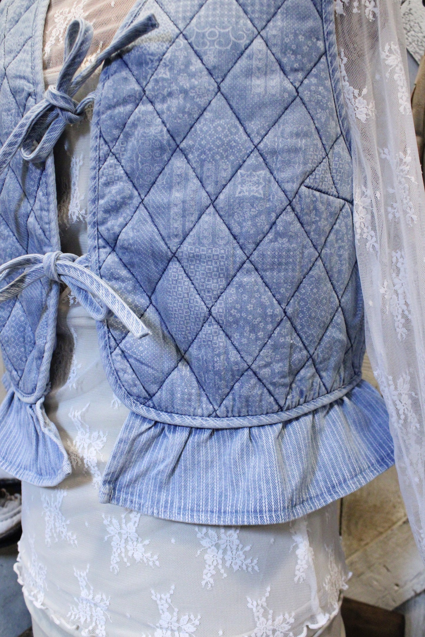 Tied And True Quilted Crop Vest