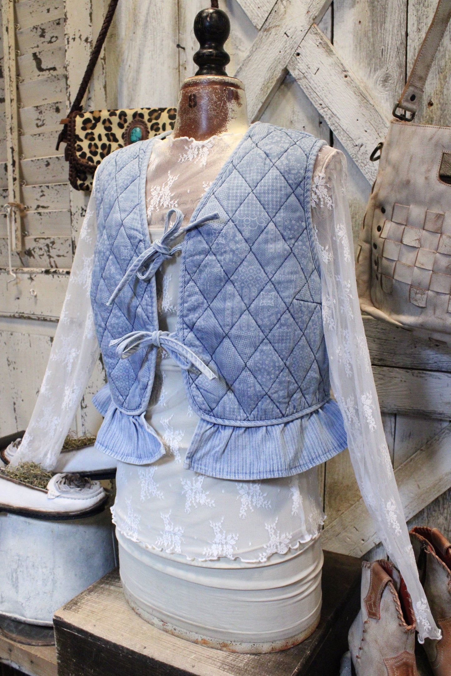 Tied And True Quilted Crop Vest