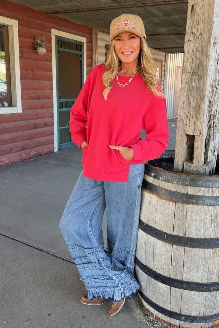 Silky Soft Winter Berry Sweatshirt