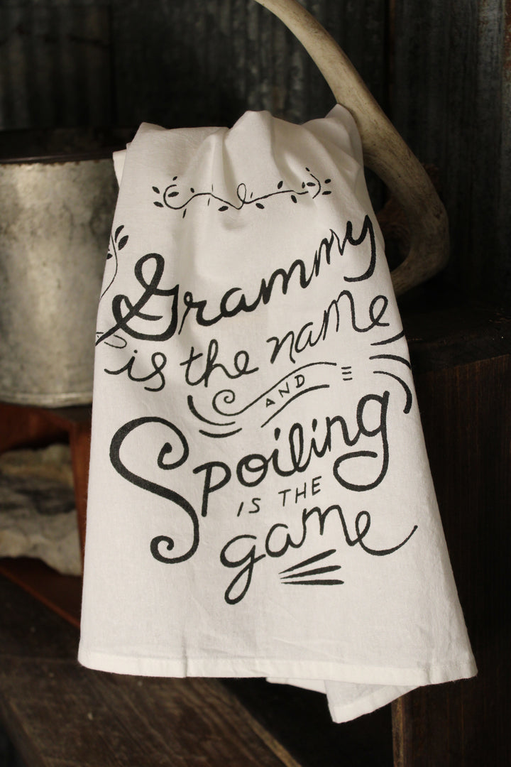 Grammy Is The Name Spoiling Is The Game Kitchen Towel