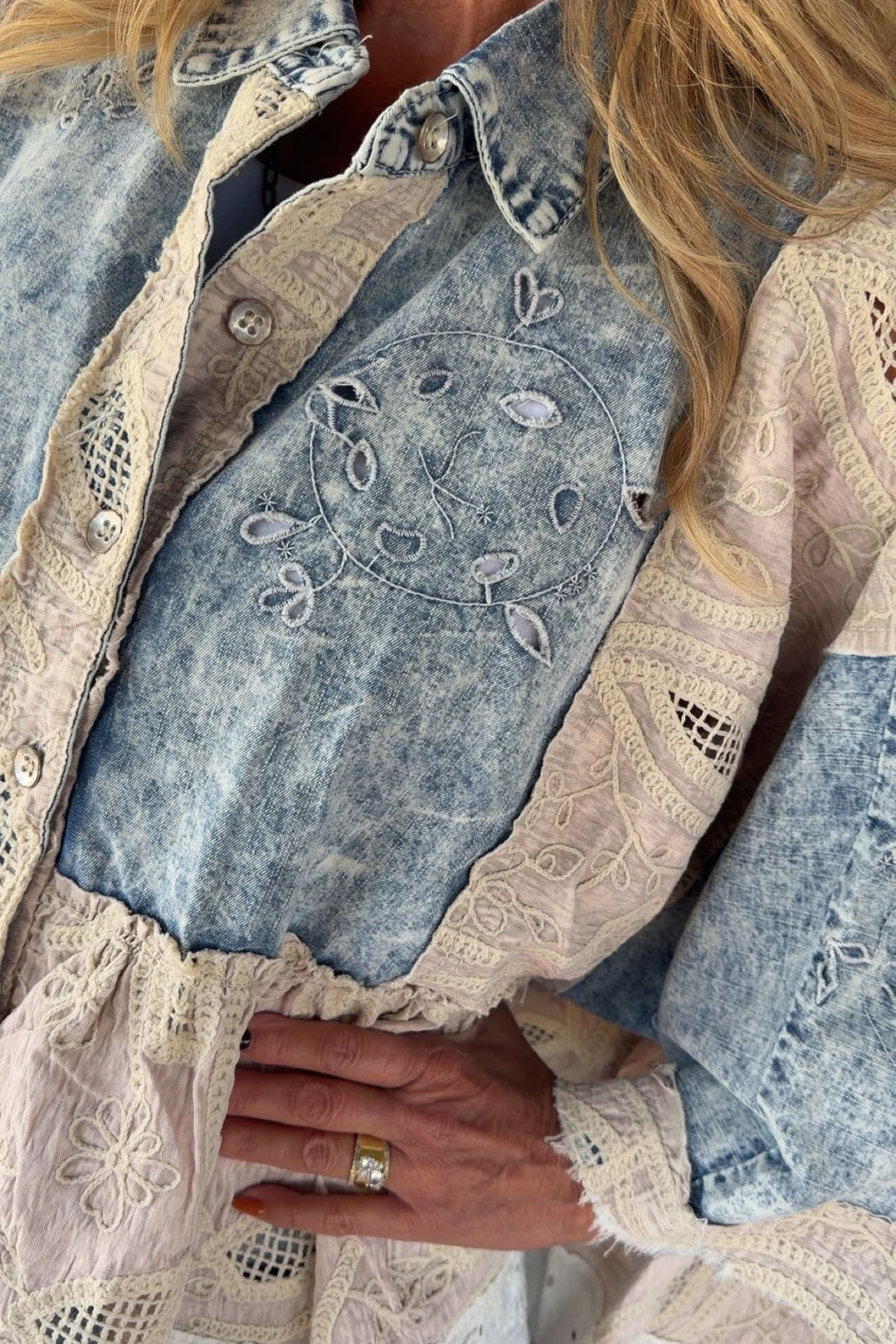 Vintage Charm Eyelet Blouse