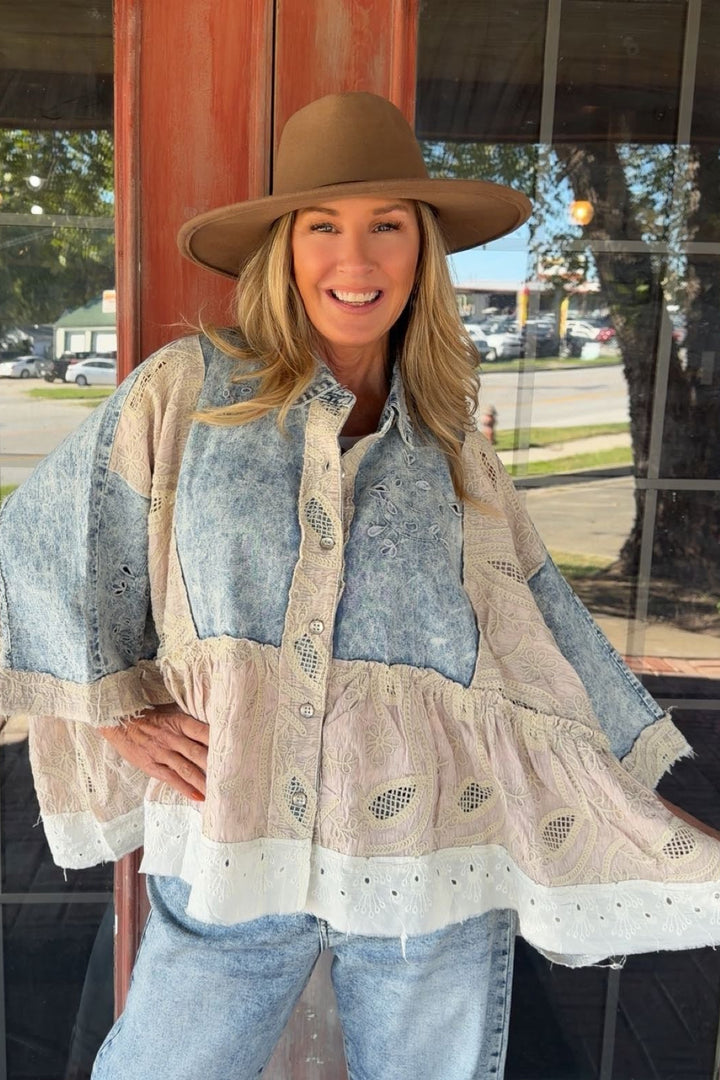 Vintage Charm Eyelet Blouse