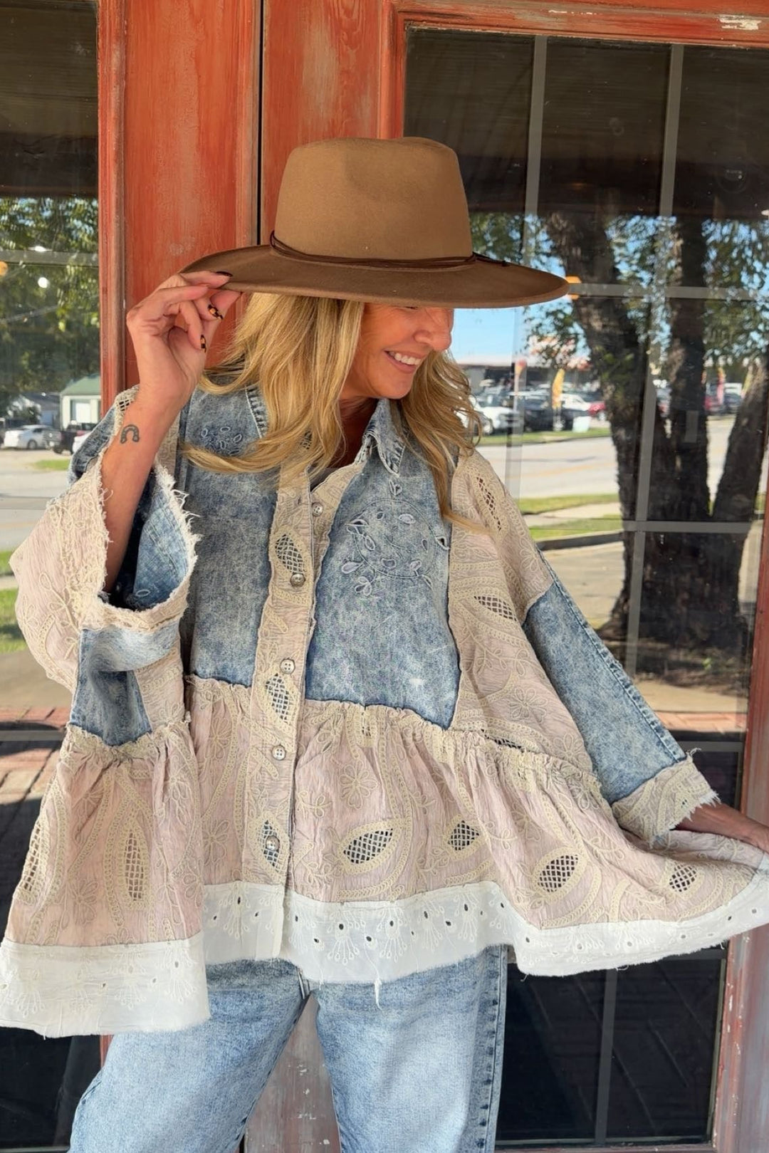 Vintage Charm Eyelet Blouse
