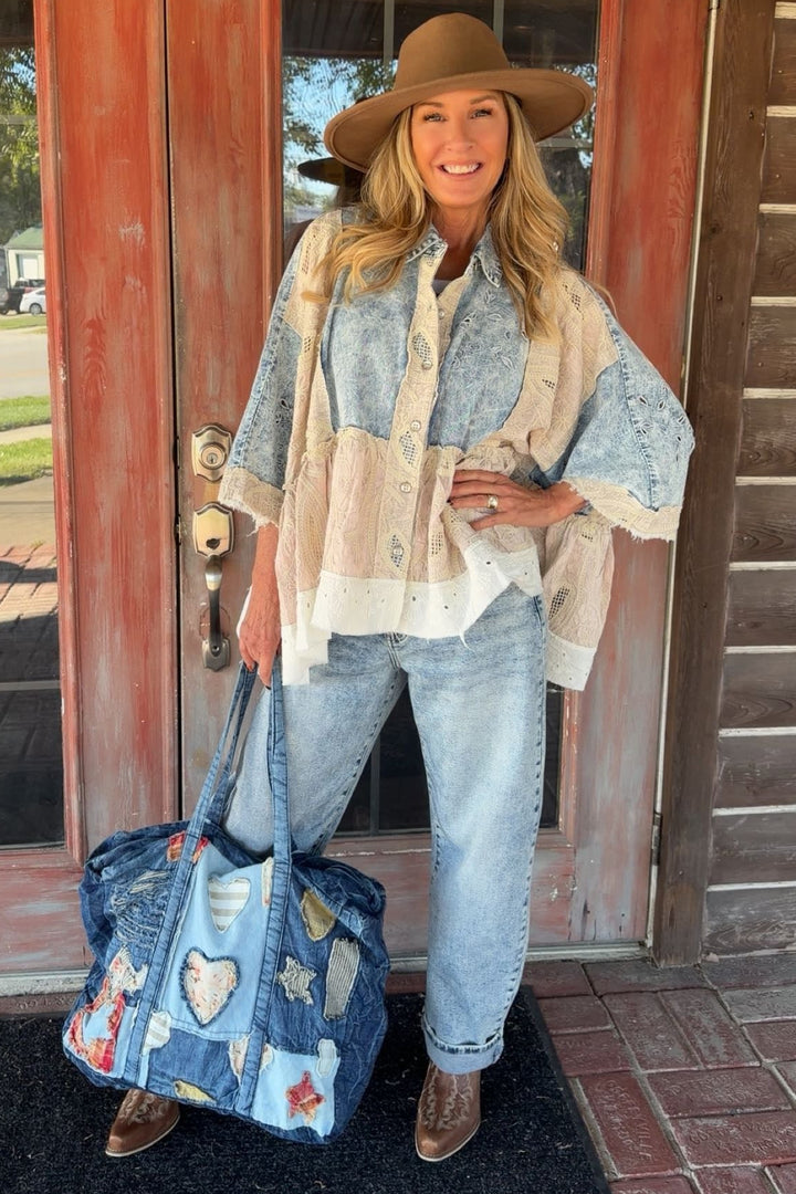 Vintage Charm Eyelet Blouse