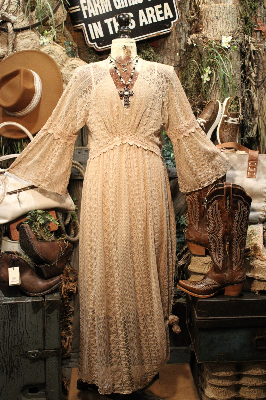 Lead Singer Taupe Maxi Dress 2X Lead Singer Taupe Maxi Dress 2X