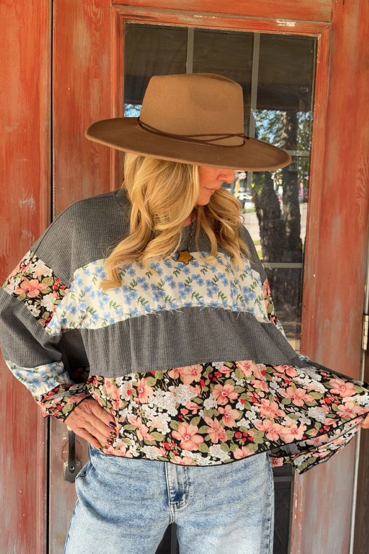 Midnight Meadow Waffle Top