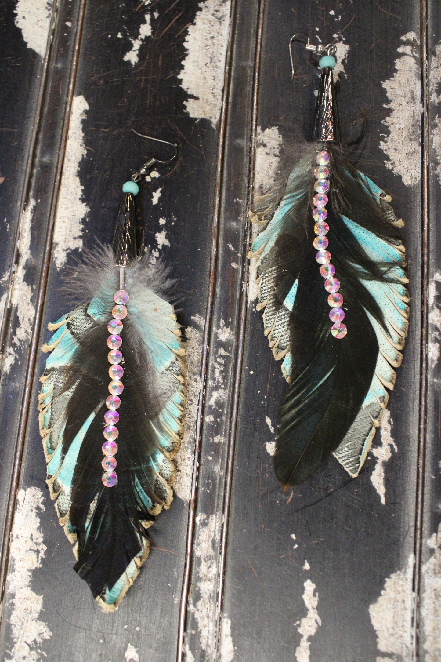 Wild Spirit Leather Feather Earrings