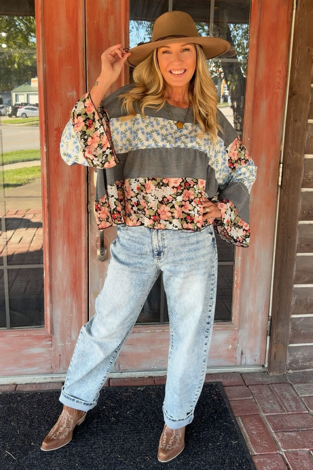 Midnight Meadow Waffle Top