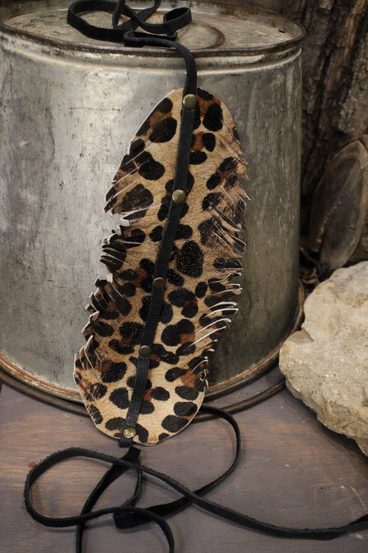 Leopard Luxe Leather Hatband