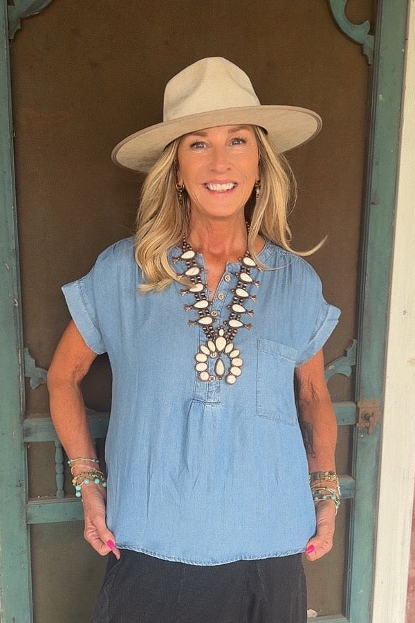 Easy Days Chambray Blouse