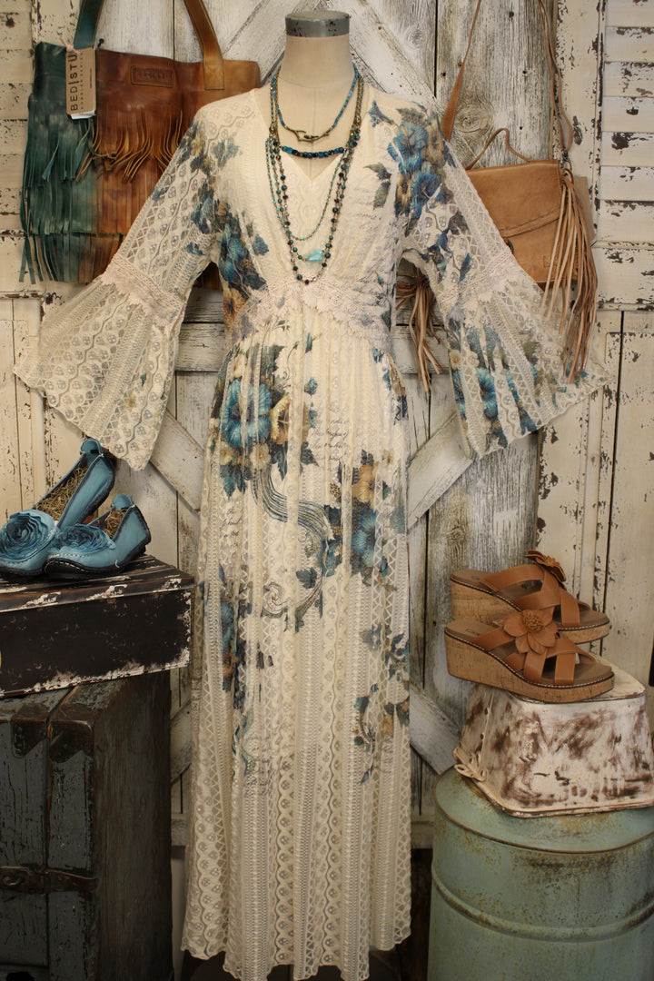 Lead Singer Beige Hibiscus Dress