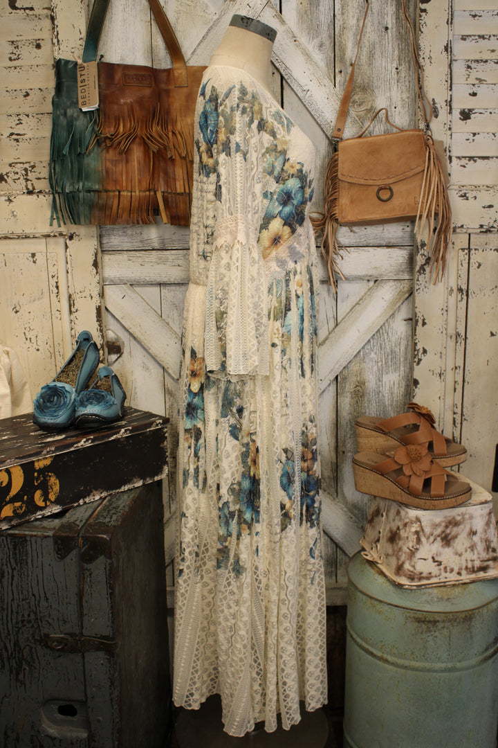 Lead Singer Beige Hibiscus Dress