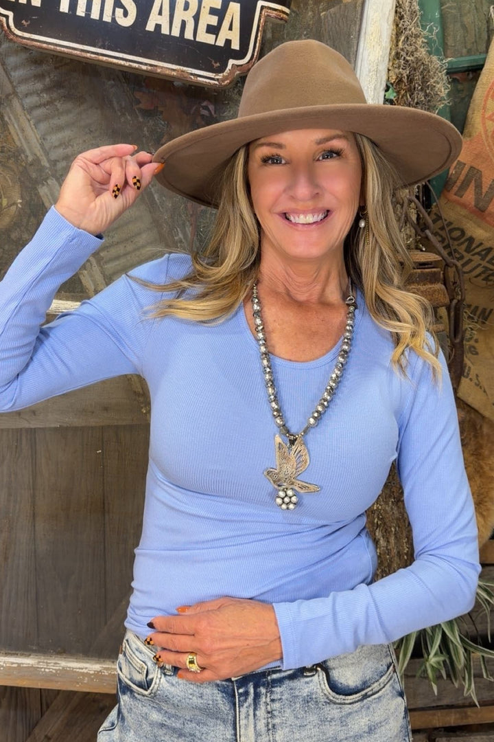 Ribbed &amp; Ready Chambray Long Sleeve