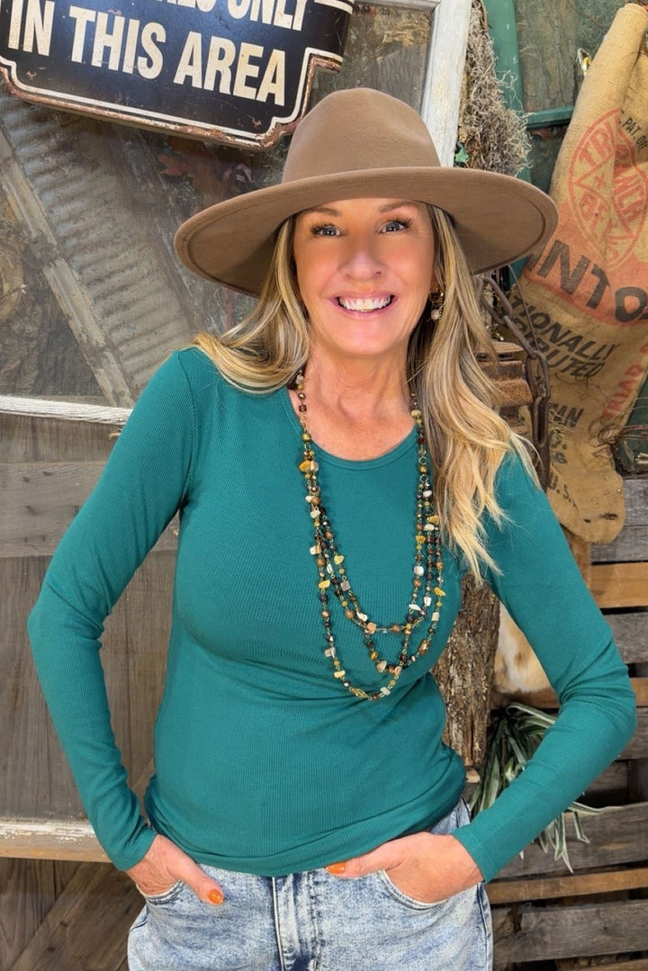 Ribbed &amp; Ready Jade Long Sleeve