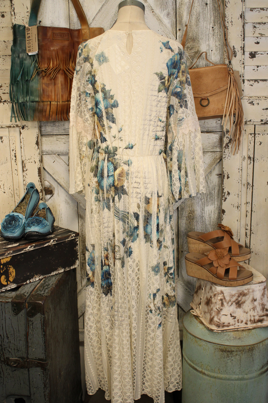 Lead Singer Beige Hibiscus Dress