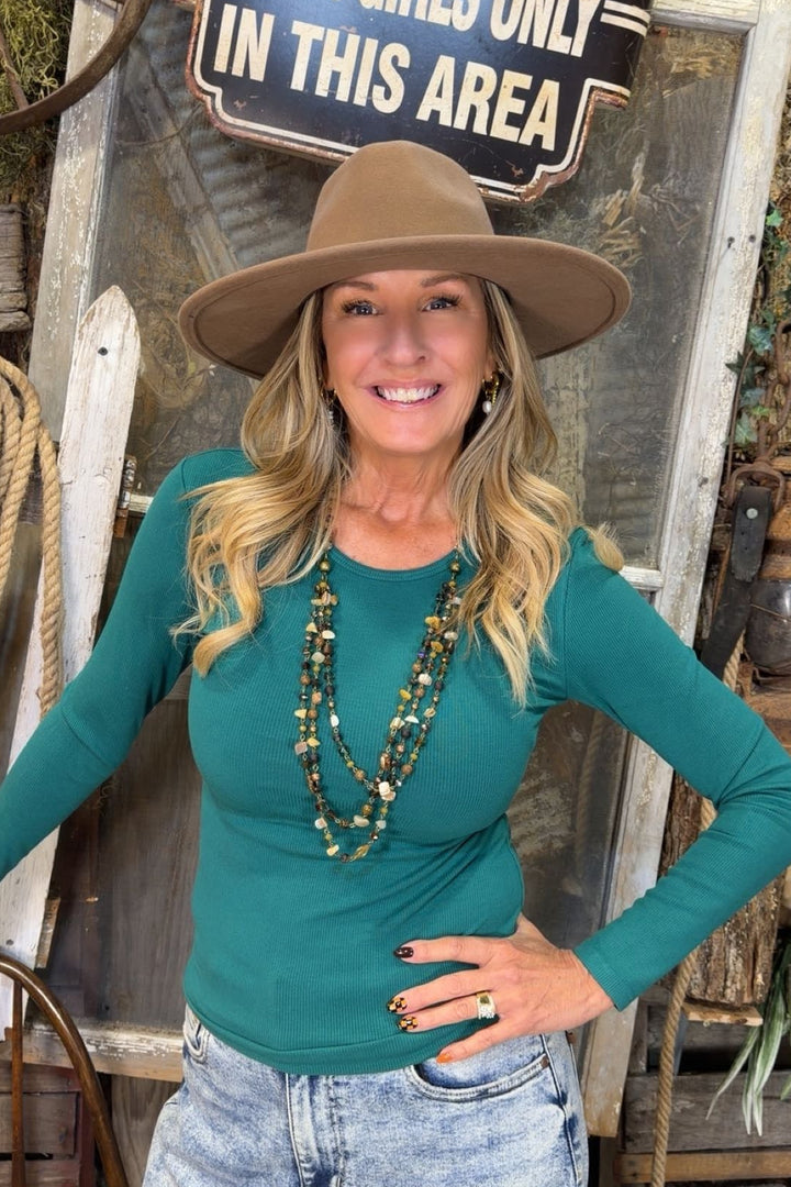 Ribbed &amp; Ready Jade Long Sleeve
