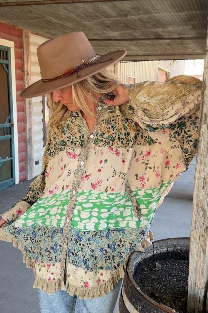 Sand Drift Patchwork Blouse