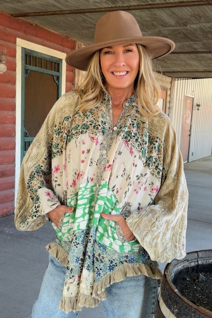 Sand Drift Patchwork Blouse