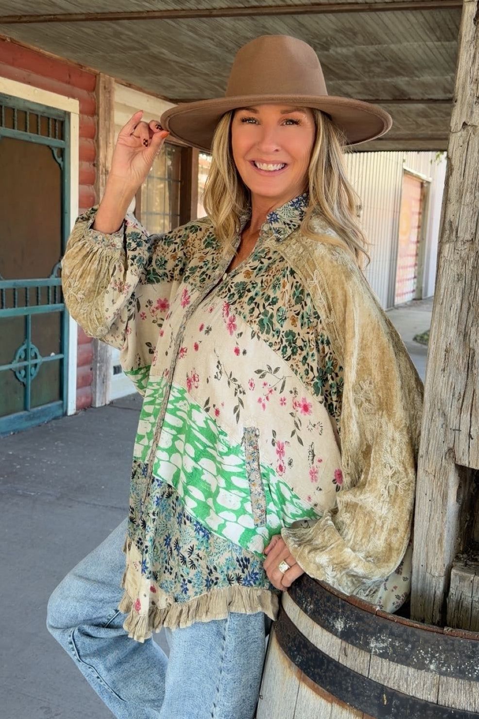 Sand Drift Patchwork Blouse
