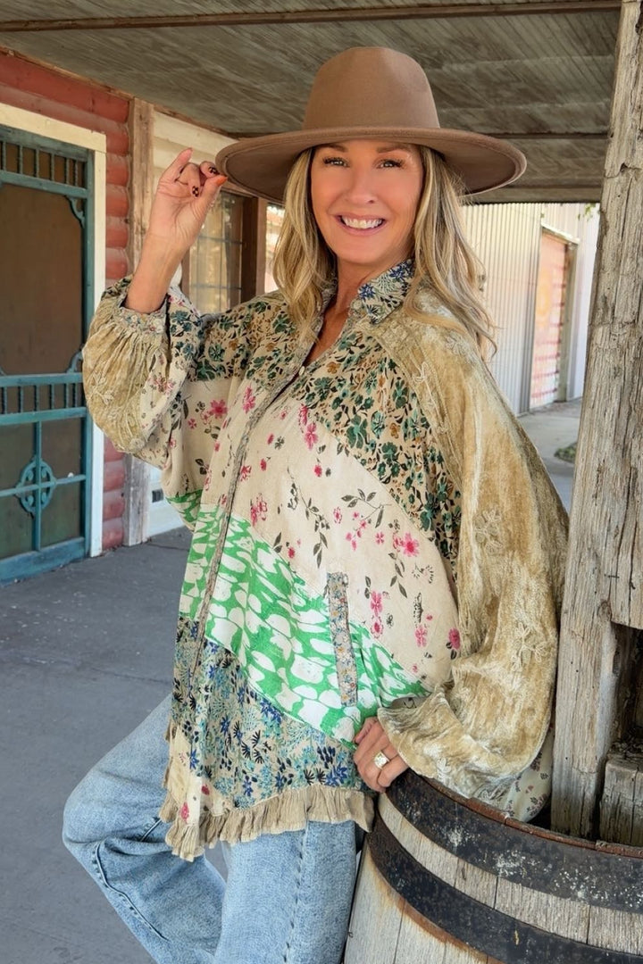 Sand Drift Patchwork Blouse