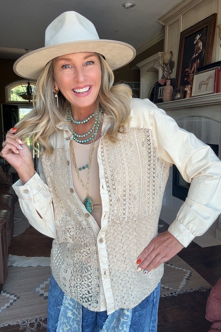Heirloom Lace Latte Blouse