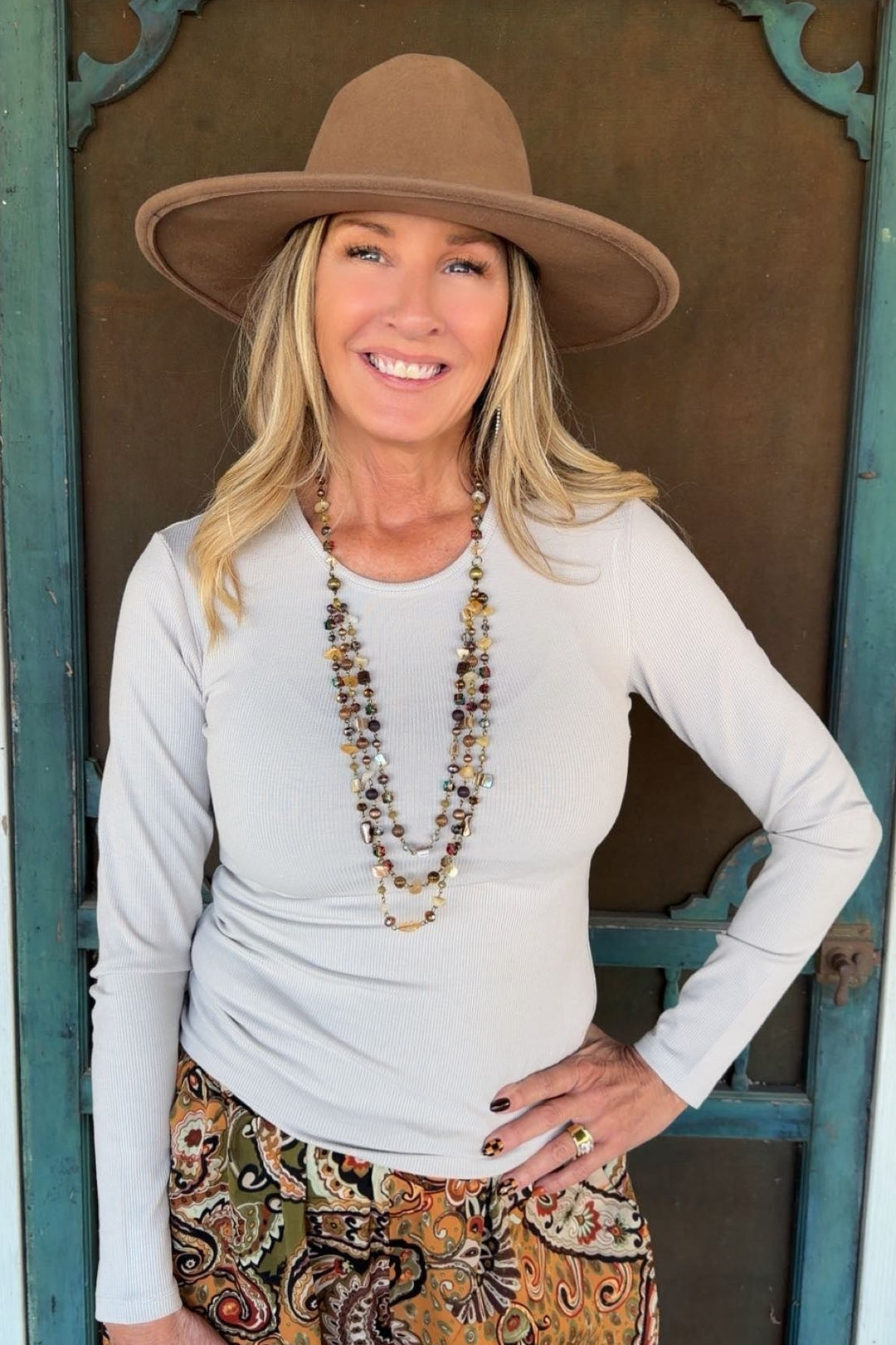 Ribbed &amp; Ready Light Mocha Long Sleeve