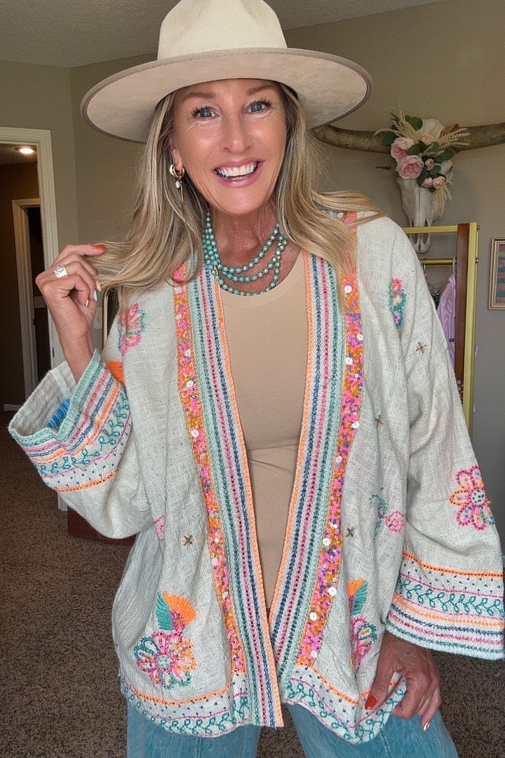 Neon Dream Cotton Kimono
