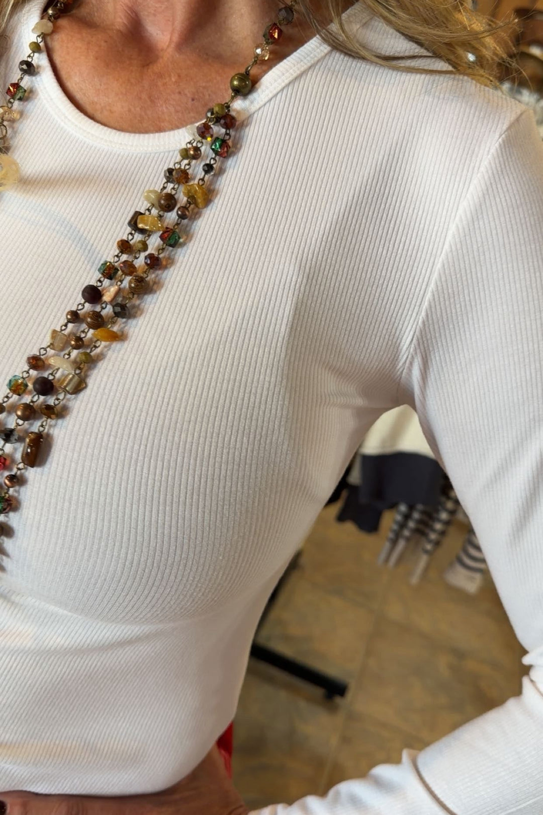 Ribbed &amp; Ready White Long Sleeve