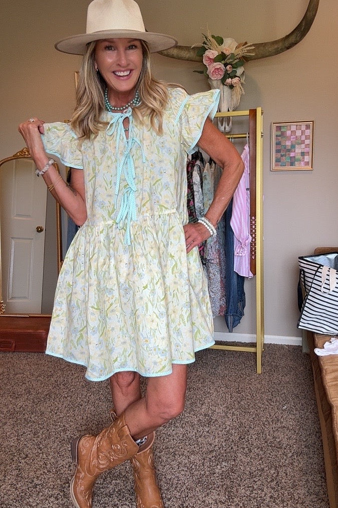Lemon Grass Floral Dress