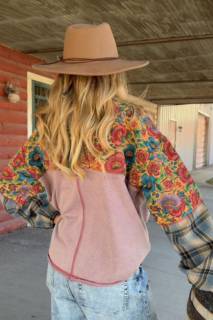 Heritage Stitch Plum Top