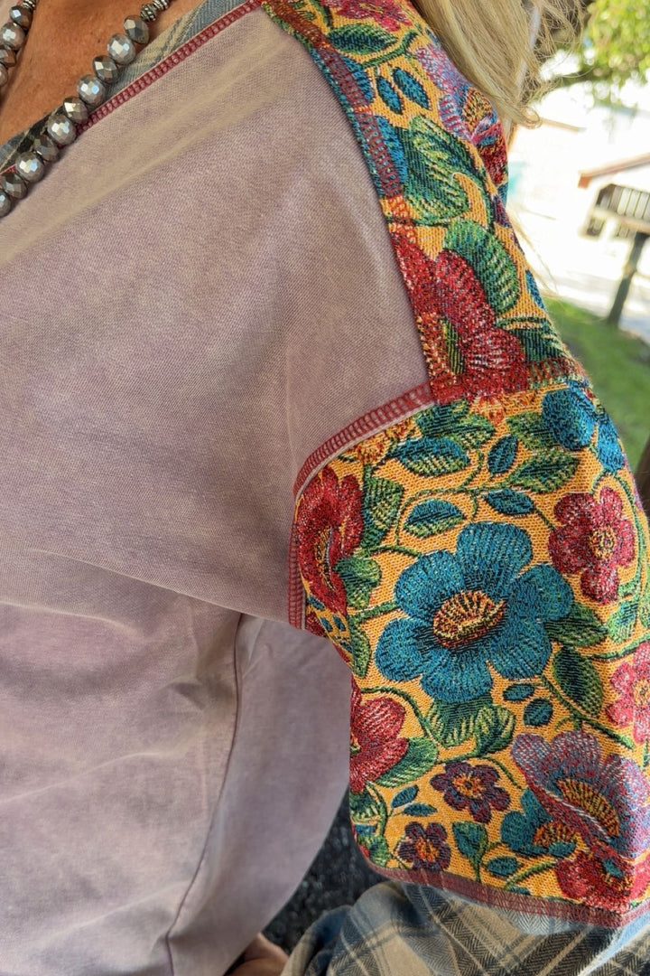 Heritage Stitch Plum Top