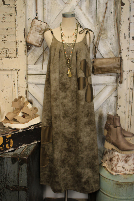 Midnight Bloom Olive Dress