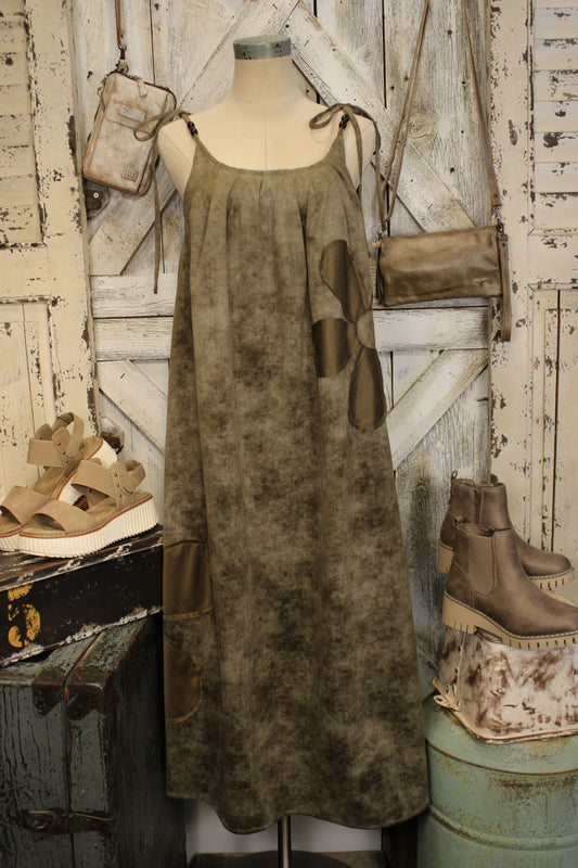 Midnight Bloom Olive Dress