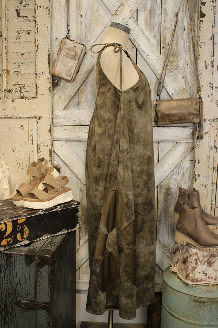Midnight Bloom Olive Dress