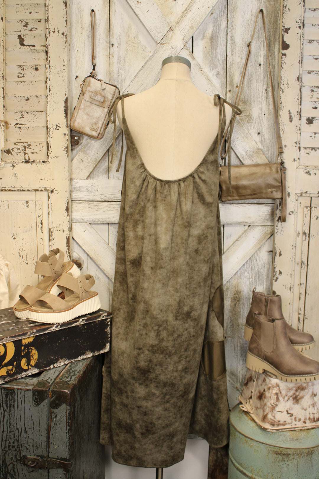 Midnight Bloom Olive Dress